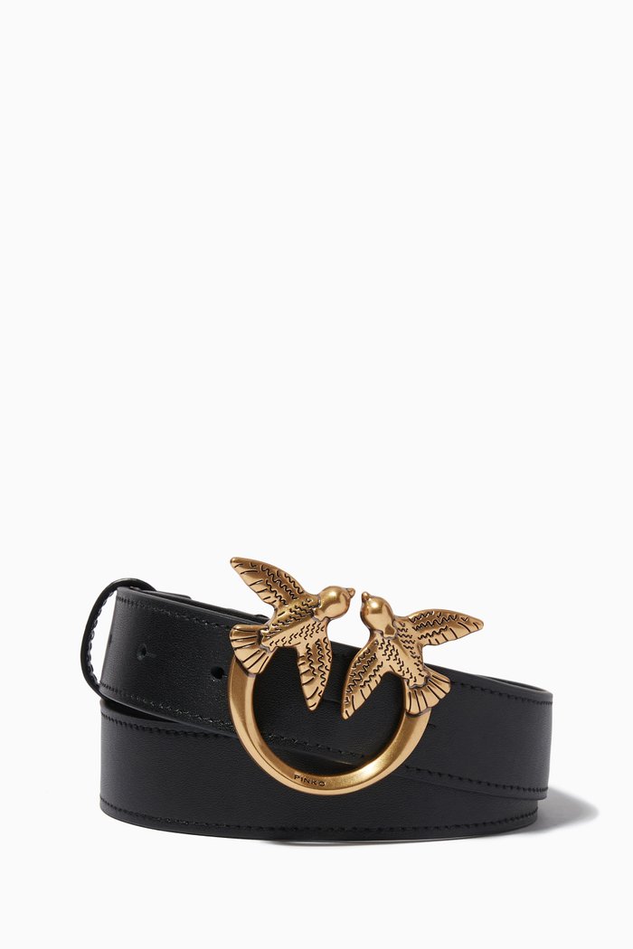 

Love Birds Belt in Leather, Black