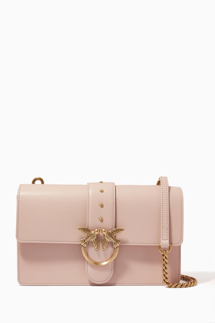 Classic Love Icon Bag in Leather, Pink