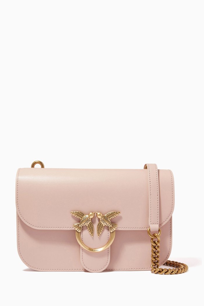 

Love Bell Bag in Leather, Pink
