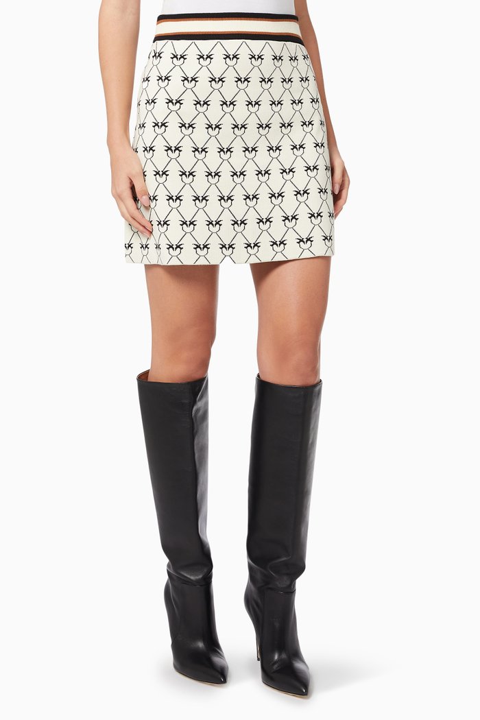 

Cortina Mini Skirt in Jacquard, White