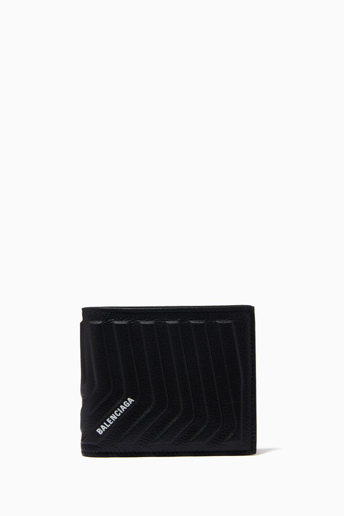 

Cash Square Folded Wallet in Leather, Black