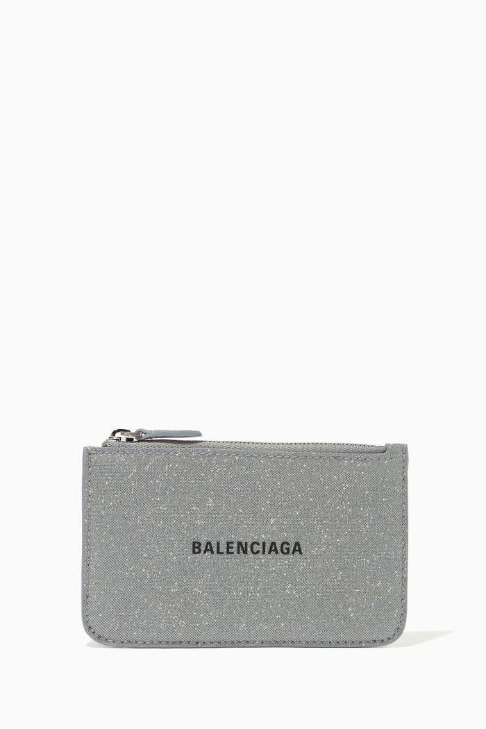 

Cash Long Coin & Card Holder in Glitter Fabric, Grey