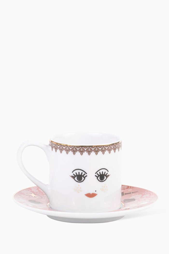 

Arabian Nights Espresso Cup & Saucer, Set of 2, Pink