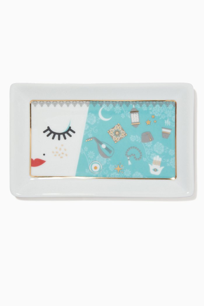 

Arabian Nights Rectangular Catchall Tray, Blue