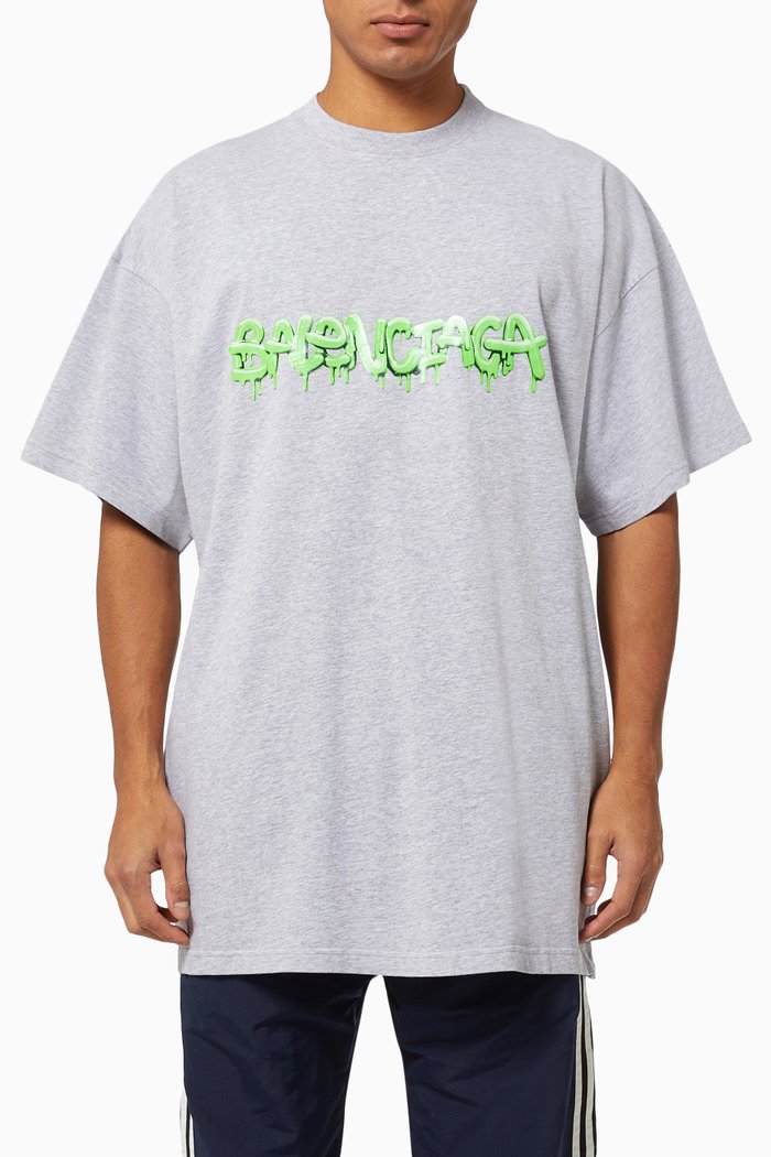 

Slime Oversized T-shirt in Cotton Jersey, Grey