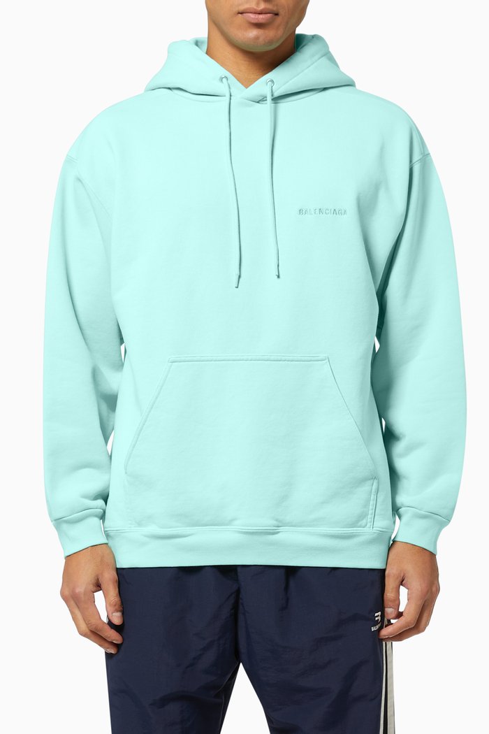 

Logo Medium Fit Hoodie in Cotton Fleece, Green