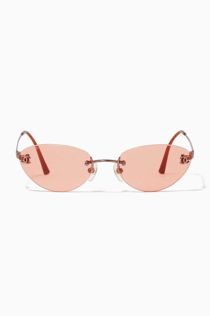 

Rimless Sunglasses in Metal, Brown