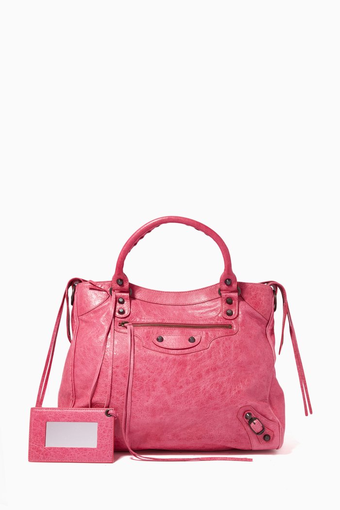 

The Velo Two-way Bag in Leather, Pink