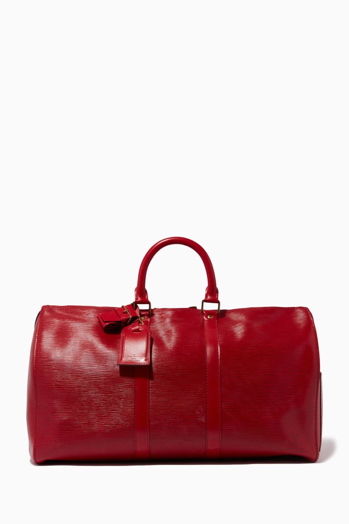 

Keepall 45 Boston Travel Bag in Epi Leather, Red