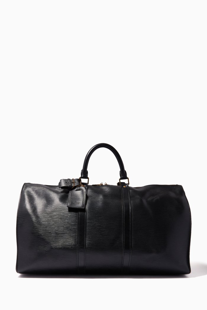 

Keepall Boston Travel Bag in Epi Leather, Black