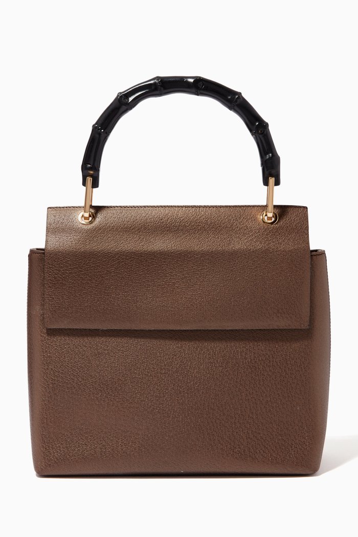 

Satchel Bag in Leather, Brown