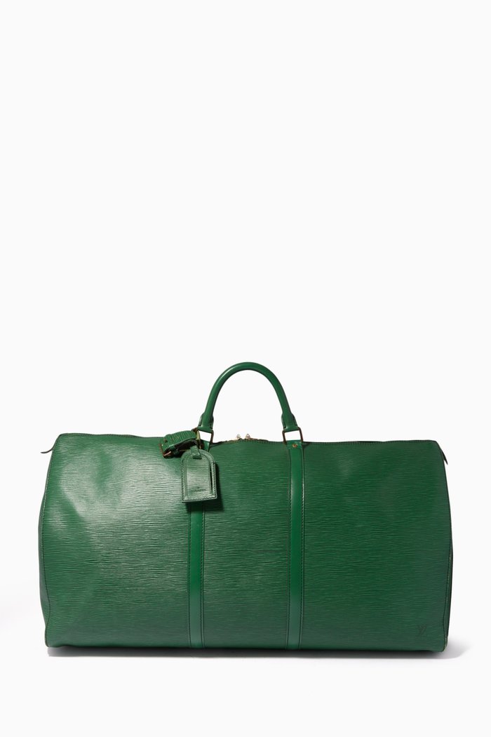 

Keepall 60 Boston Travel Bag in Epi Leather, Green
