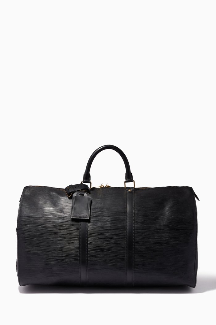 

Keepall 50 Boston Travel Bag in Epi Leather, Black