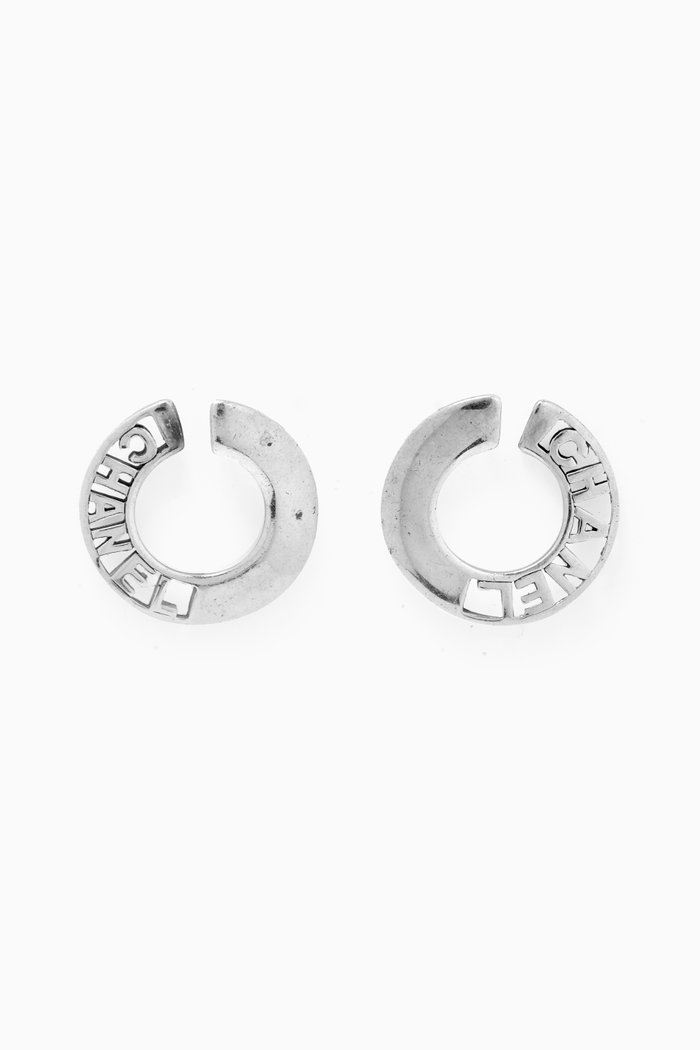 

Logo Stud Earrings, Silver
