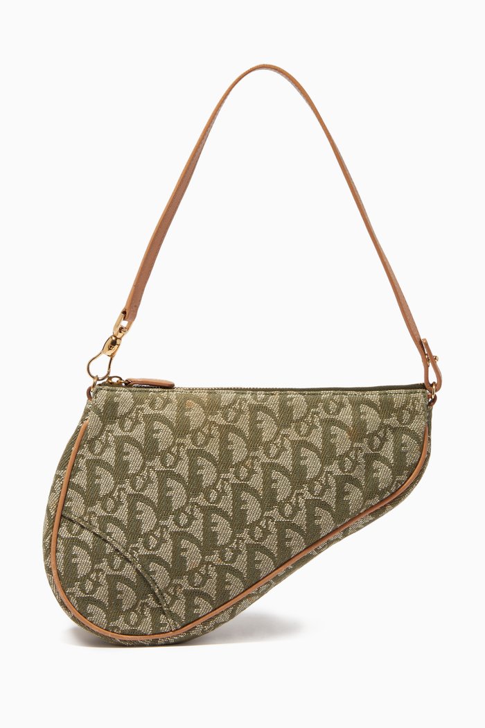 

Saddle Shoulder Bag in Trotter Canvas, Green