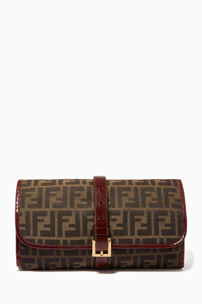 

Zucca Pattern Clutch in Monogram Canvas, Brown