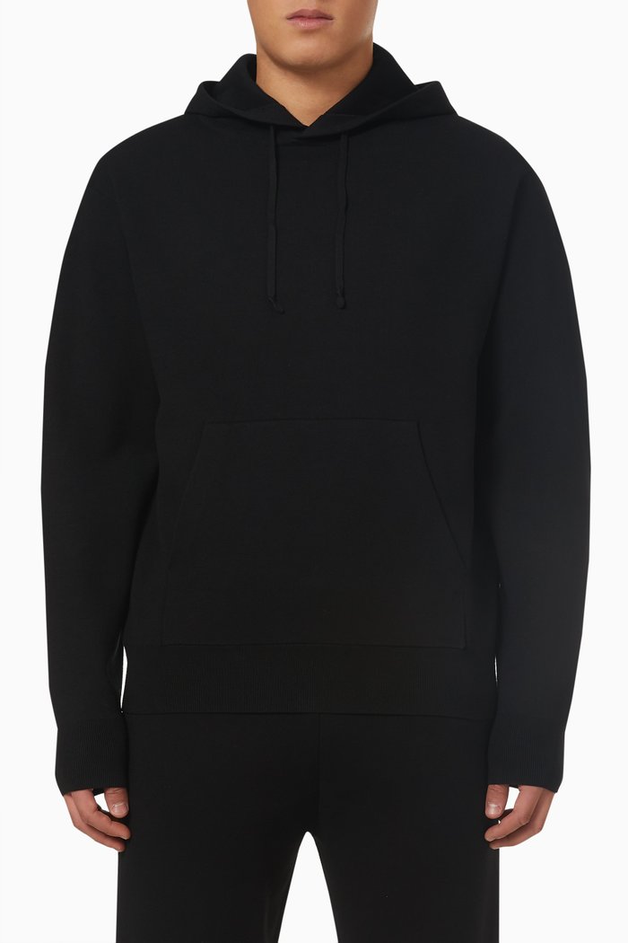 

Knit Hoodie in Eco-responsible Viscose, Black
