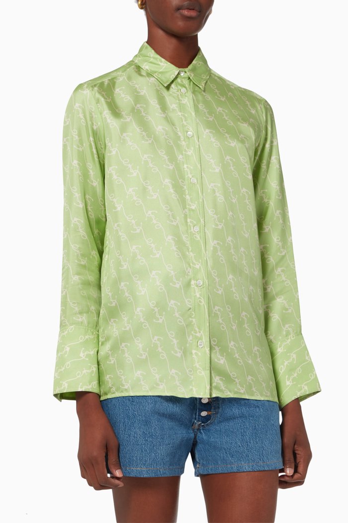 

Floaty Printed Shirt in Skirt, Green