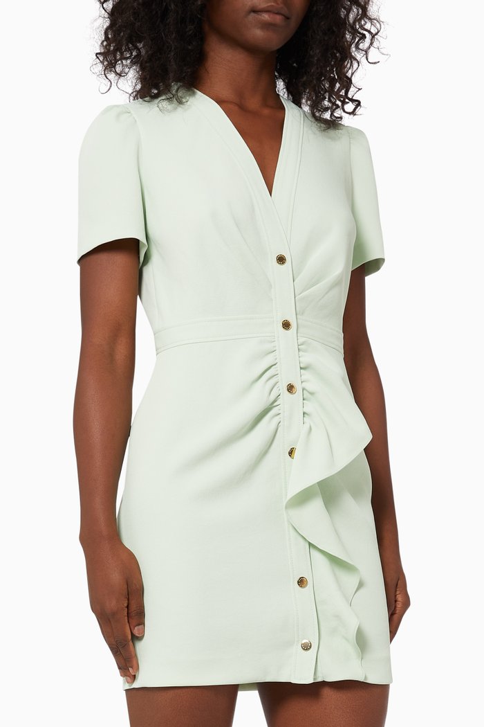 Ruffle Mini Dress, Green