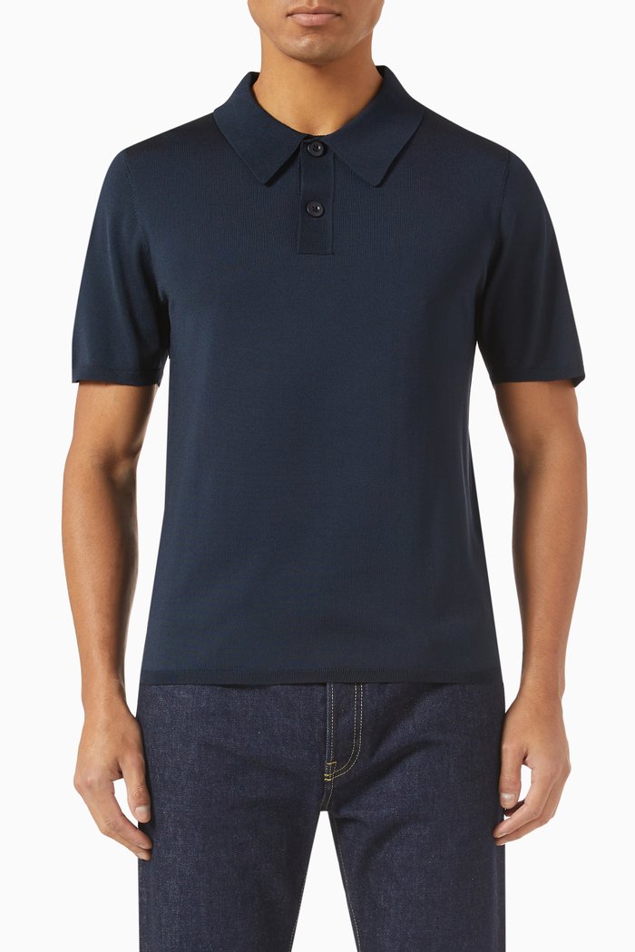 

Polo Shirt in Knit, Blue