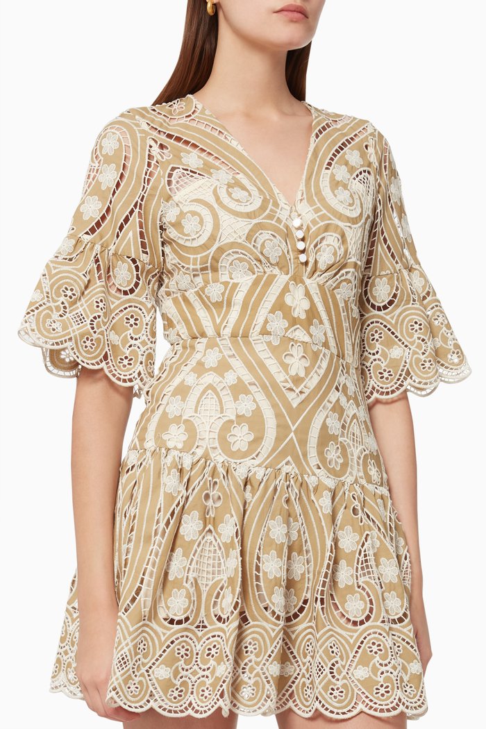 

Drew Dress in Crochet Lace, Green
