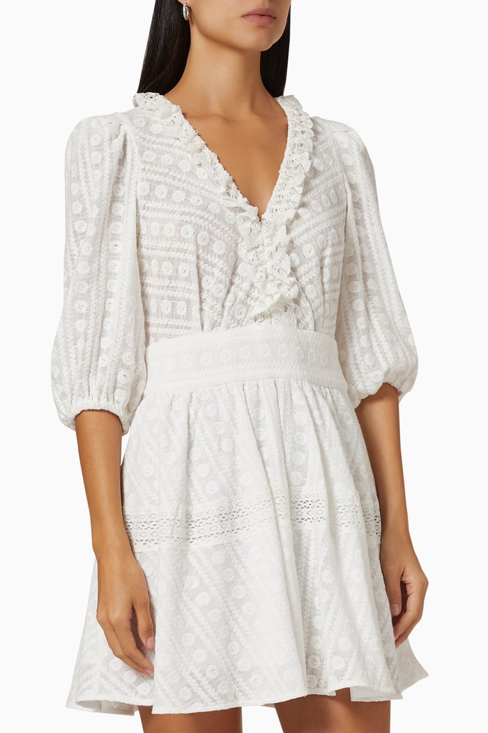 

Broderie Anglaise Mini Dress, Neutral