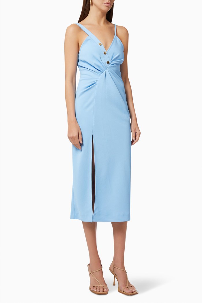 

Knot-front Midi Dress, Blue