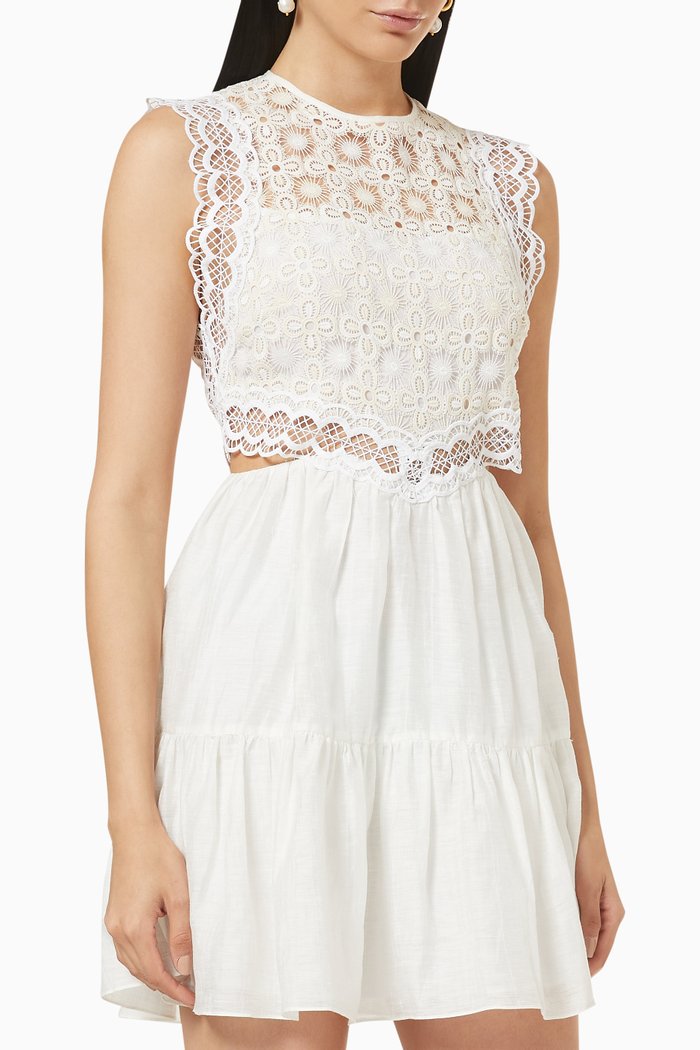 Lace Mini Dress, White