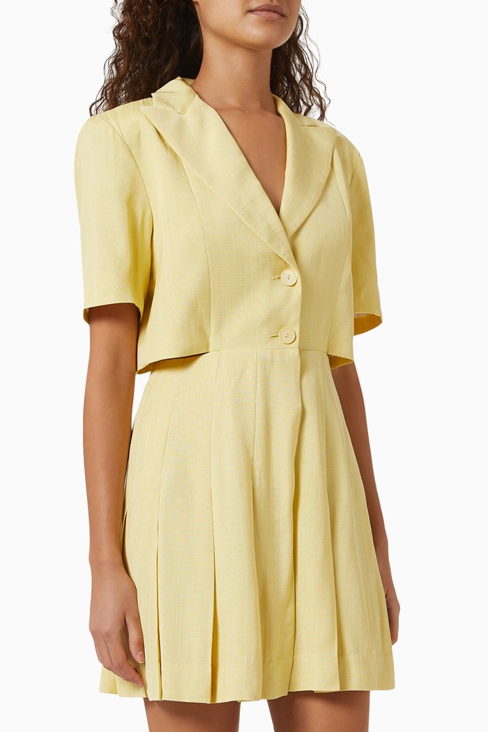 

Tailored Mini Dress in Viscose, Yellow