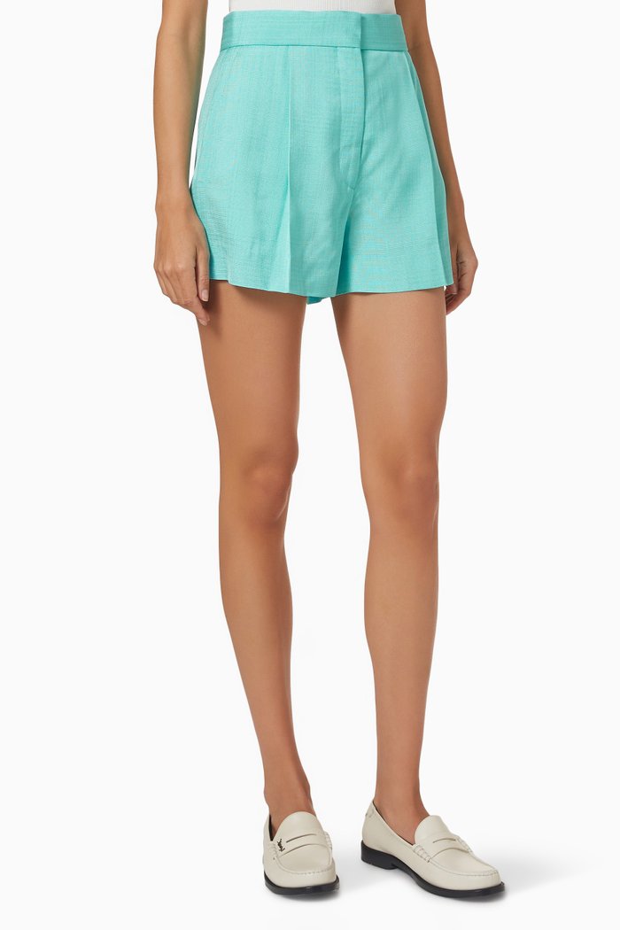 

Benjamin High Waisted Shorts in Viscose, Blue