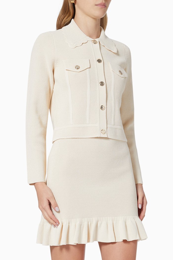 

Paco Single Cardigan in Waffle Knit, Neutral