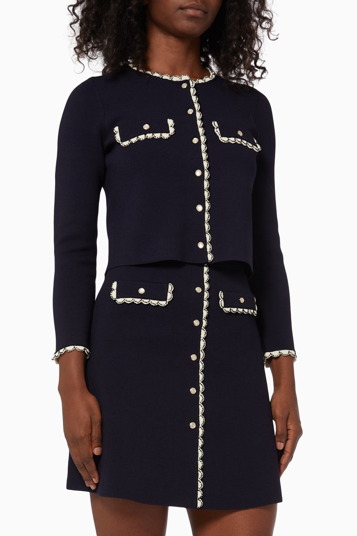 

Cropped Cardigan in Viscose Blend, Blue