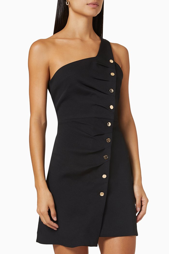 

Asymmetrical Mini Dress, Black