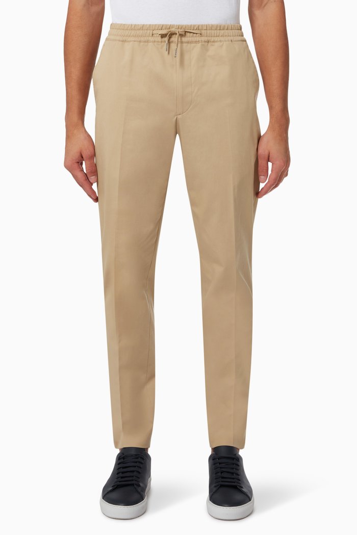 

Carrot-cut Pants in Stretch Cotton, Neutral