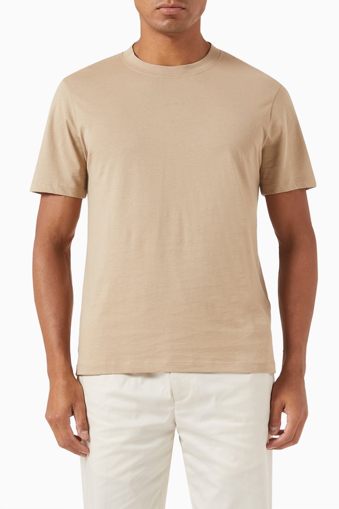 

Sandro Embroidered T-shirt in Organic Cotton, Neutral