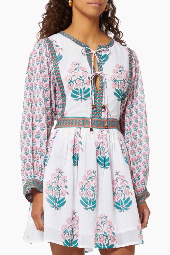 

Tie-Front Floral Mini Dress, Multicolour