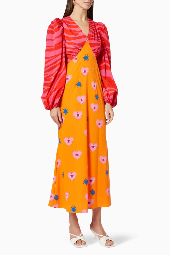 

Lucy Clash Midi Dress, Orange