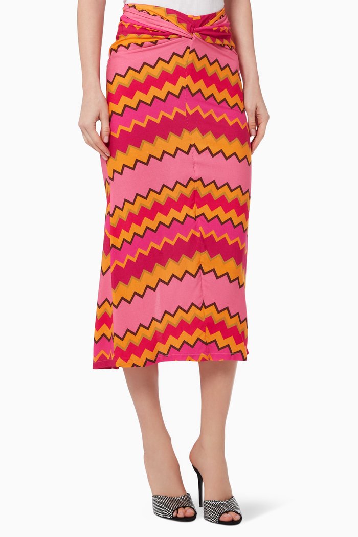 Ziggy Knot Skirt in Viscose, Pink