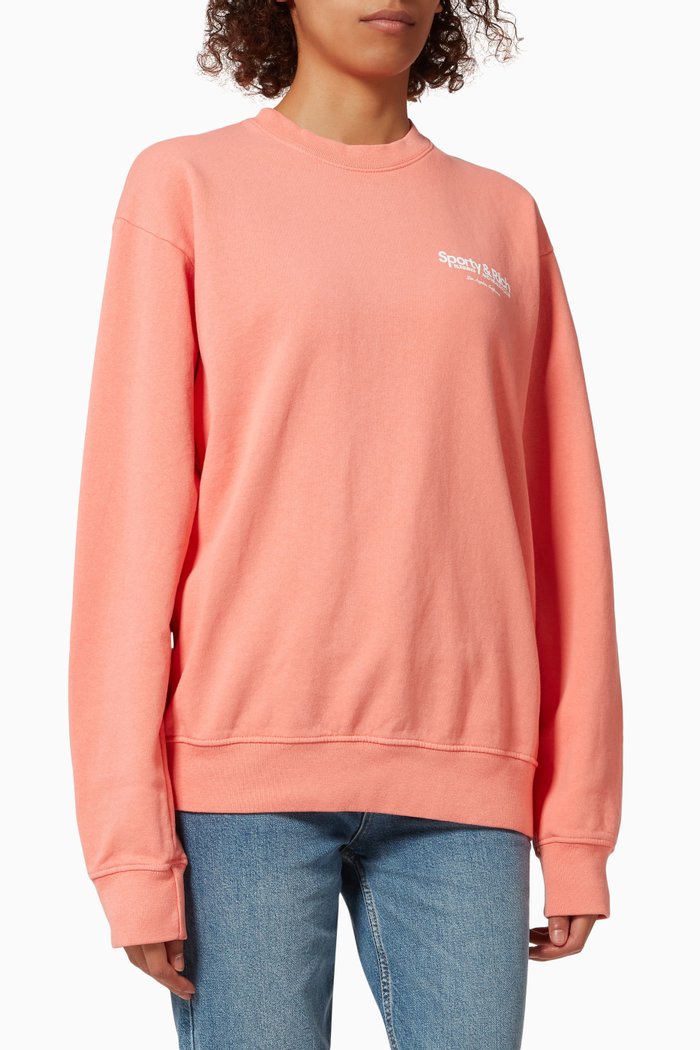 

Club Crewneck Sweatshirt in Cotton, Pink
