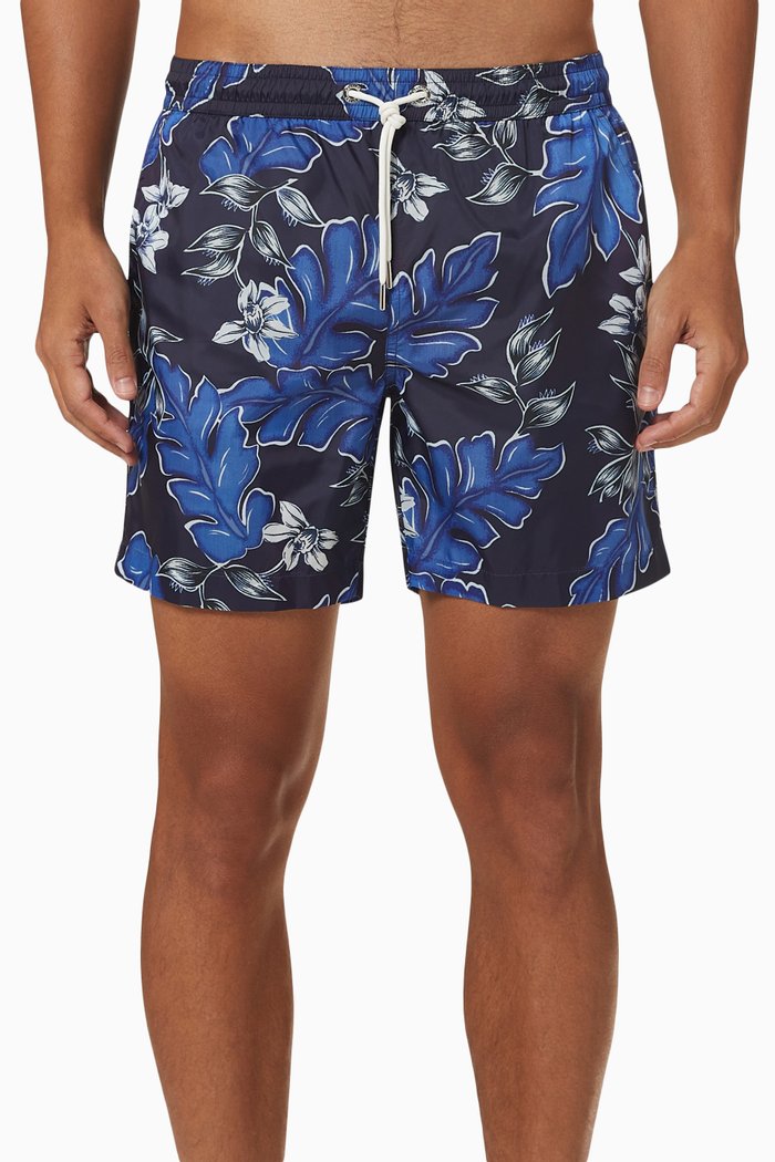 

Floral Swim Shorts in Tech Fabric, Multicolour