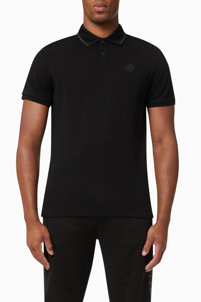 

Polo Shirt in Cotton Piqué, Black