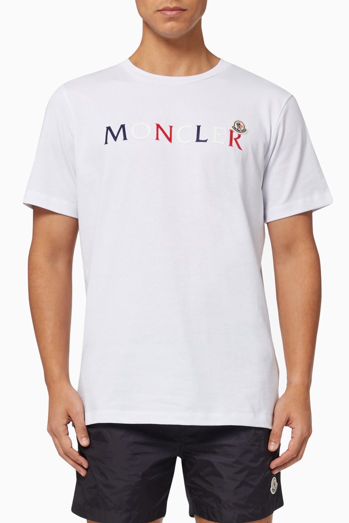 Tricolour Logo T-Shirt in Cotton Jersey, White