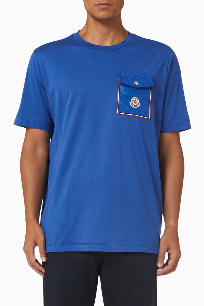

Logo Patch Pocket T-shirt in Jersey, Blue
