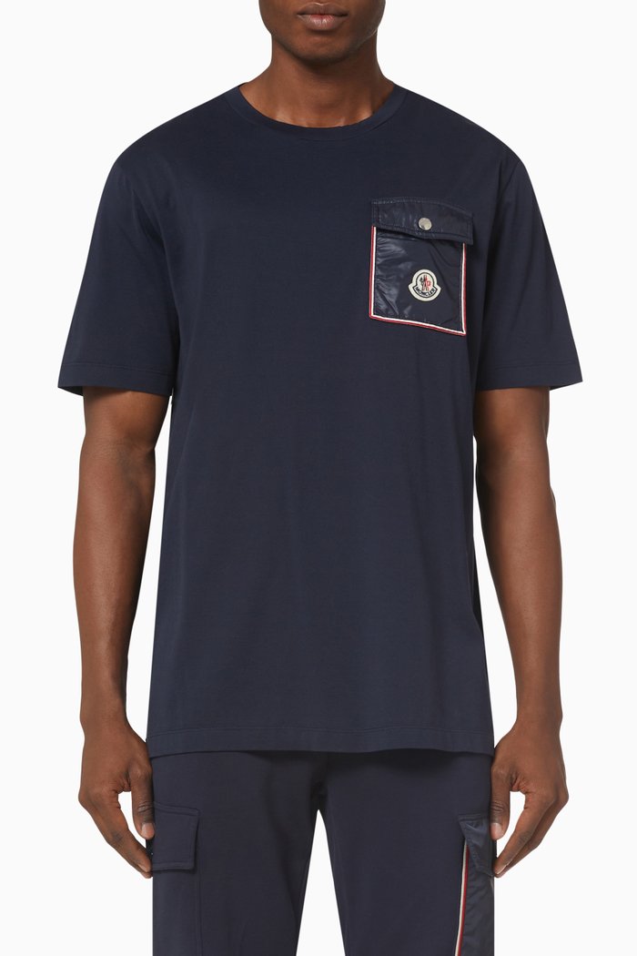 

Logo Patch Pocket T-shirt in Jersey, Blue