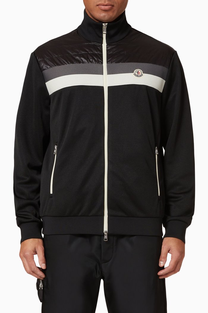 

Track Jacket in Nylon & Technical Jersey, Black