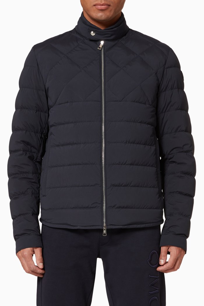 

Choquart Short Down Jacket in Matte Longue Saison Nylon, Blue