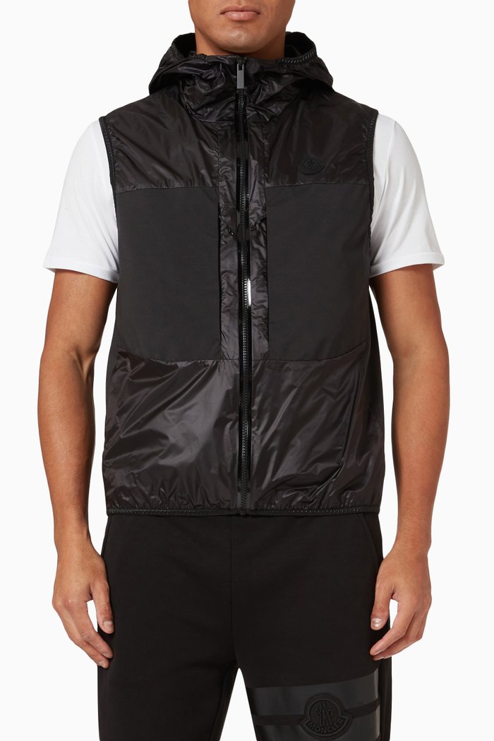 Logo Vest in Polyamide, Black