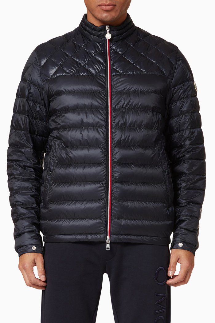 

Benamou Short Down Jacket in Matte Longue Saison Nylon, Blue