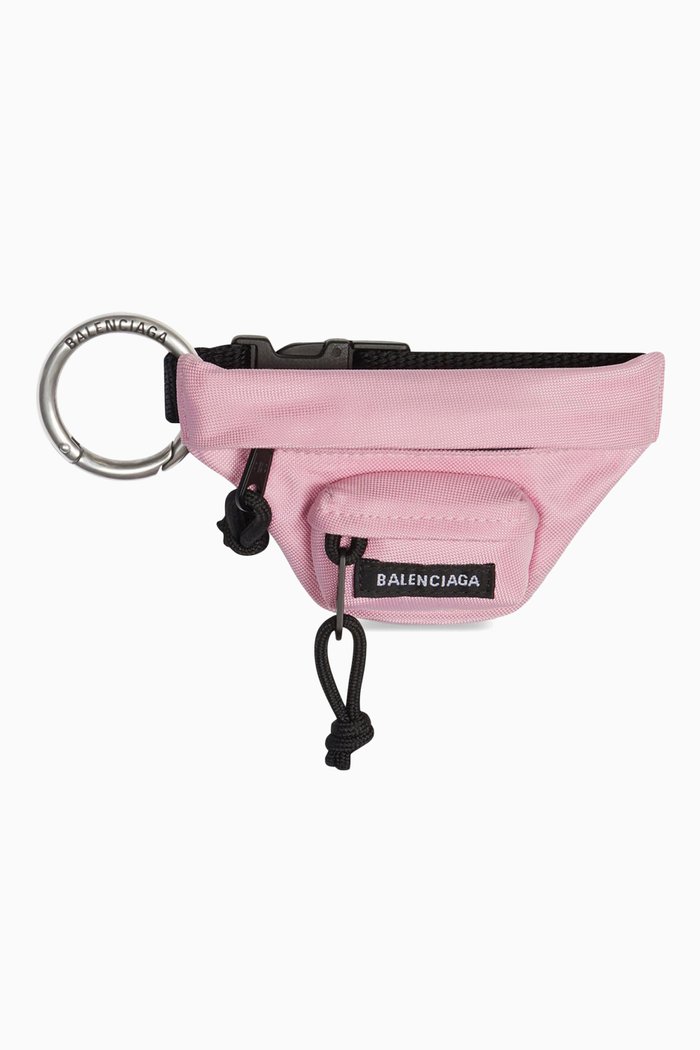 

Micro Beltpack Bracelet Keyring in Recycled Nylon, Pink