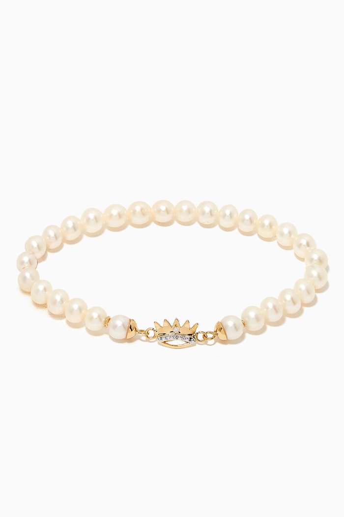 

My Princess Pearl Bracelet with Diamond in 18kt Yellow Gold